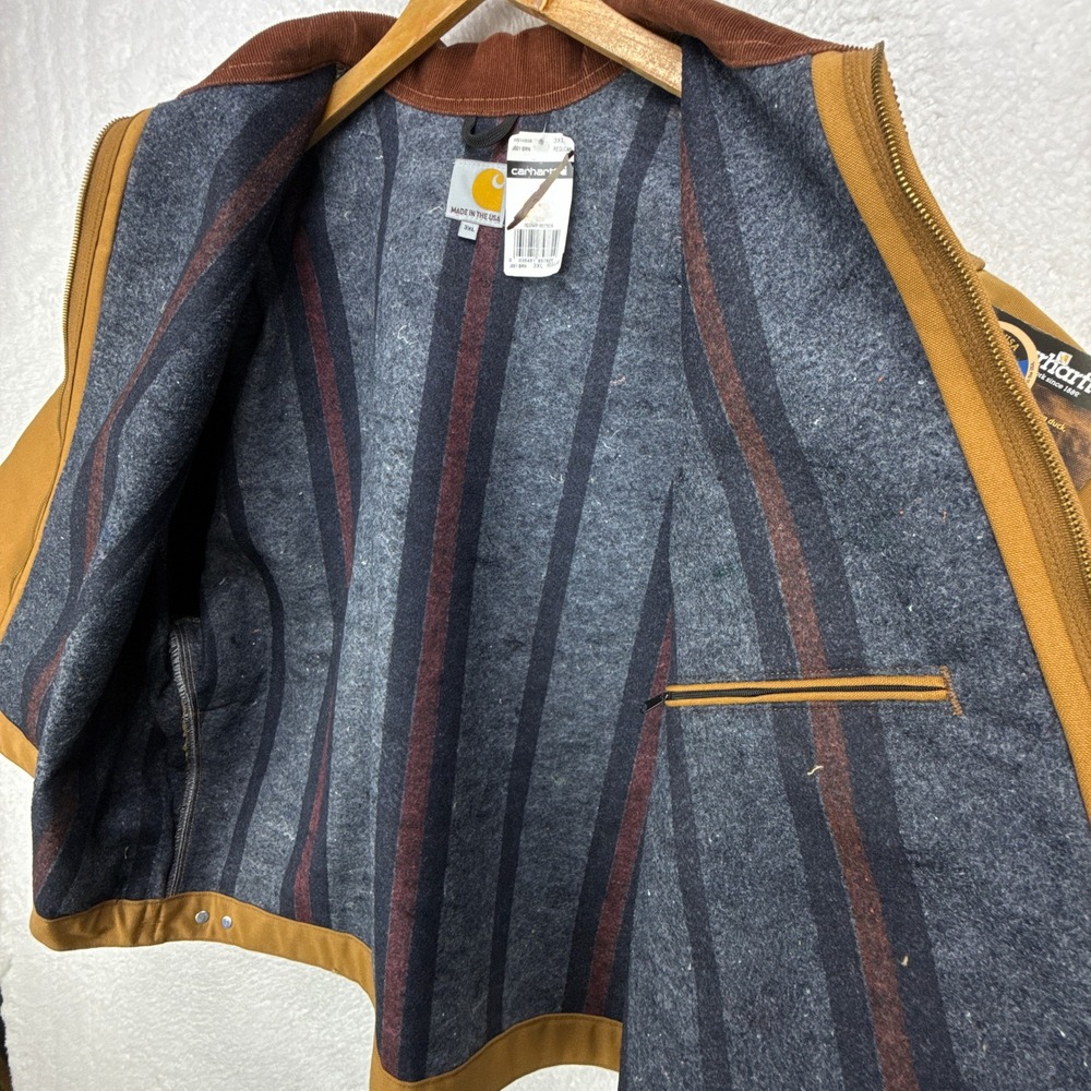 Carhartt‎ Detroit Jacket Blanket Lined Mens 3XL J001 BRN Brown NWT NOS - Picture 13 of 16